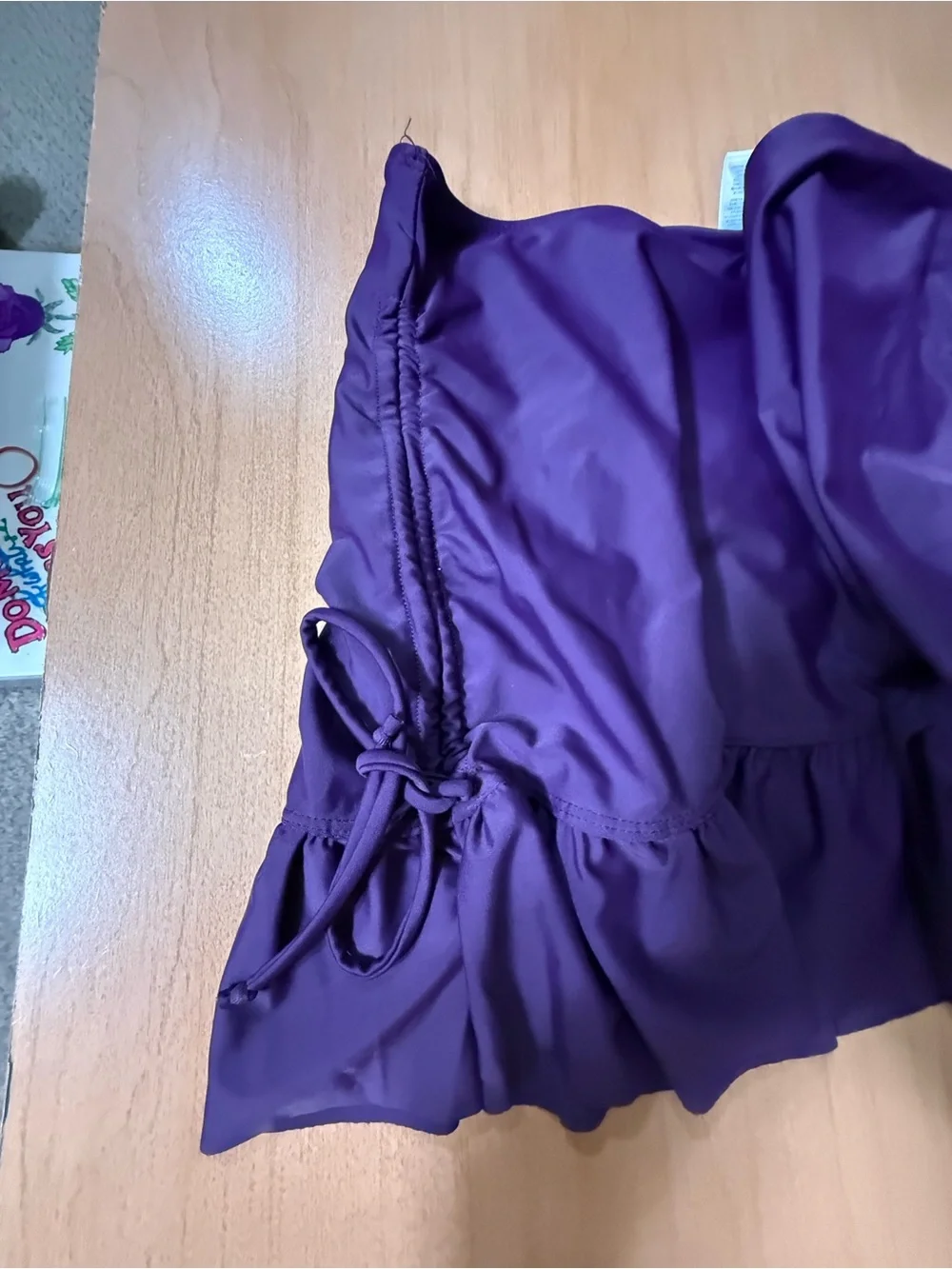 Purple Ruffle Swim Skirt